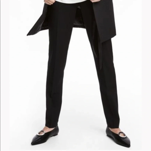 H&M Leather Black Metal Metal Ring Flats Size 7 - Picture 1 of 11